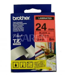 Brother TZE-451 Taśma 24mm, czerwona, czarny nadruk E671-98505_20150121155210 - Taśmy do drukarek barwiące - miniaturka - grafika 2