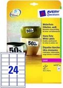 Pozostałe akcesoria dla plastyków - Avery Zweckform Etykiety Heavy Duty białe 63,5 x 33,9 mm, 24 etykiety/a4 ZW142 - miniaturka - grafika 1