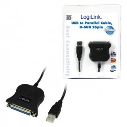 Logilink USB 2.0 Parallel D-Sub adapter Czarny UA-0054A - Adaptery i przejściówki - miniaturka - grafika 2