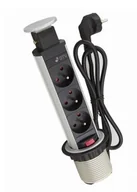 Przedłużacze i rozgałęźniki - GTV Przedłużacz biurkowy wpuszczany wąski okrągły 3GN + 2 x USB AE-BPW3U60-80 - miniaturka - grafika 1