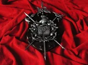 Repliki - broń - Hiszpania RODOWA PANOPLIA RYCERSKA NA DREWNIE - miniaturka - grafika 1