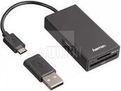 Huby USB - Hama hub USB 2 0 OTG + czytnik kart (54141) - miniaturka - grafika 1