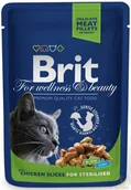 Mokra karma dla kotów - Brit Premium Cat Dorosłe Sterilised Chicken Slices - Kawałki kurczaka dla steriliz - miniaturka - grafika 1