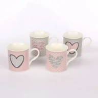 Kubki - Altom KUBEK PROSTY 300ML SERDUSZKA MIX 4 DEKORACJI 0101003784 - miniaturka - grafika 1