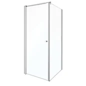 Kabiny prysznicowe - Novoterm Kerra Emilia 80x80 profil aluminium szkło transparentne - miniaturka - grafika 1