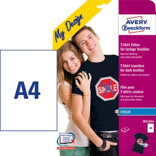 Avery Zweckform Folie do wprasowywania na kolorowe tkaniny A4 8 ark folii transferowej + 8 ark papieru silikonowego ponad 3000 punktów odbioru w MD1004 - Etykiety do drukarek - miniaturka - grafika 2