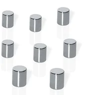 Dekoracje domu - Be!Board B3103 magnes neodymowy w kształcie walca, średnica 8 cm, wysokość 10 mm, do szklanych tablic magnetycznych, srebrny, 2 kształty do wyboru, komplet 8 sztuk B3103 - miniaturka - grafika 1