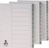 Przekładki do segregatorów - Q-Connect PBS Przekładka PP 1-12 A4 numeryczne szare PB067 - miniaturka - grafika 1