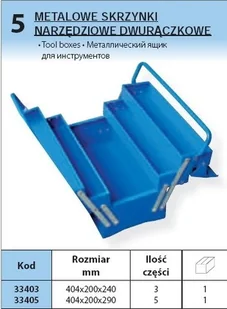 Proline METALOWA skrzynka NARZĘDZIOWA DWURĄCZKOWA 33405 - Skrzynki i torby narzędziowe Proline METALOWA skrzynka NARZĘDZIOWA DWURĄCZKOWA 33405 - Skrzynki i torby narzędziowe - miniaturka - grafika 2
