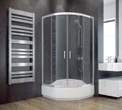 Kabiny prysznicowe - PMD Piramida Modern 80x80 profil chrom połysk szkło mrożone - miniaturka - grafika 1
