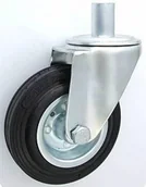 Kółka i bloczki - Zabi Koło metalowo-gumowe w obudowie skrętnej z trzpieniem fi 80 - miniaturka - grafika 1