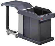 Kosze na śmieci - Hailo haefele pojemnik na odpady 20 LTR.  Solo nierdzewna szara kunststoffb 1 X 502.43.500 do montażu tylnego z drzwiami obrotowymi 3632101 - miniaturka - grafika 1
