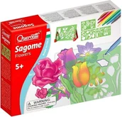 Zabawki kreatywne - Quercetti Szablony z pisakami - kwiaty 365-2615 - miniaturka - grafika 1