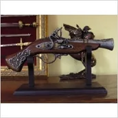 Repliki - broń - WŁOCHY OZDOBNY ANGIELSKI GARŁACZ Z ZAMKIEM SKAŁKOWYM - miniaturka - grafika 1