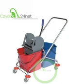 Wózki serwisowe - CEG Wózek do sprzątania 2X 25l chromowany WCH2/2501 - miniaturka - grafika 1