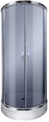 Kabiny prysznicowe - Durasan Parma NK 100 100x80 szkło grafitowe + brodzik + syfon - miniaturka - grafika 1