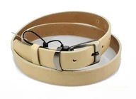 Paski - Pas-Max Pasek Skórzany damski (PL) Skóra Licowa EXTRA Gładki 25 mm KREMOWY Rudy - miniaturka - grafika 1
