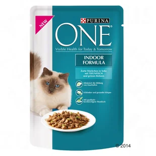 Purina One , 12 X 85 G - Indoor Formula, Tuńczyk Z Zieloną Fasolką - Mokra karma dla kotów - miniaturka - grafika 2