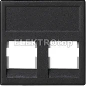 Gniazdka elektryczne - Kontakt Simon KB076/14 Płytka K45, 2x RJ bez osłon; uniwersalna; szary grafit - miniaturka - grafika 1