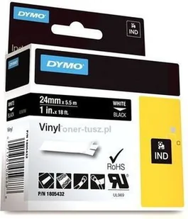 Dymo Oryginał RHINO taśma winylowa 24mm biała na czarnym 1805432 - Taśmy do drukarek barwiące - miniaturka - grafika 2
