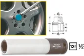Klucze i nasadki - Hazet Gniazdo mocy 1/2" 12.5 mm) 904SLG-17 zewnętrzny sześciokąt 17 mm Długość netto 130 mm - miniaturka - grafika 1