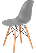 Krzesła - King Home Krzesło 46x54x81cm DSW Wood szare K.130.ME.GREY.30.DSW - miniaturka - grafika 1