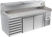 Wyposażenie lokali gastronomicznych - Royal Catering STÓŁ CHŁODNICZY DO PIZZY RCKT-202/80VG Z NADSTAWĄ 1216 - miniaturka - grafika 1