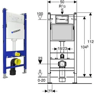 Geberit Stelaż podtynkowy do WC DUOFIX BASIC - 111.153.00.1 - Stelaże i zestawy podtynkowe do WC - miniaturka - grafika 2
