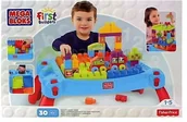 Klocki - Fisher Price Stolik z klockami niebieski CNM42 - miniaturka - grafika 1