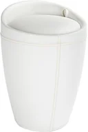 Kosze na bieliznę - Wenko Skórzana pufa CANDY WHITE kosz na pranie 2 w 1 B00TQQ4MC6 - miniaturka - grafika 1