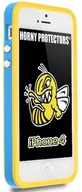 Etui i futerały do telefonów - APPLE Horny Protectors etui na iPhone 4 (nie 4S) z metalowym Button, niebieski/żółty - miniaturka - grafika 1