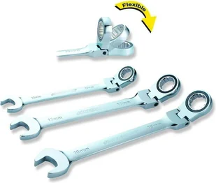 Jonnesway Profesionalny KLUCZ płasko - oczkowy 19 PRZEGUBOWY Z GRZECHOTKĄ 72 ZĘBY POLEROWANY CHROMOWO-WANADOWY W66119 - Klucze i nasadki - miniaturka - grafika 3