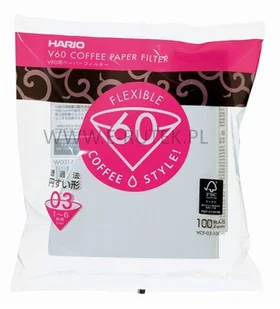 Hario Filtry papierowe Hario do dripa V60-03 100 sztuk VCF-03-100W - Akcesoria i części do ekspresów do kawy - miniaturka - grafika 2