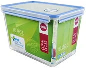 Pojemniki kuchenne - Emsa Clip and Close 508549 prostokątny pojemnik na żywność z pokrywką, 10,8 l, kolor przezroczysty/niebieski 508549 - miniaturka - grafika 1