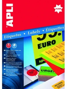 Apli Etykiety kolorowe 210x297 mm prostokątne czerwone 20 ark - Etykiety do drukarek - miniaturka - grafika 3