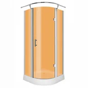 Kabiny prysznicowe - Novoterm Kerra Nero 90x90 profil chrom szkło brązowe + brodzik - miniaturka - grafika 1