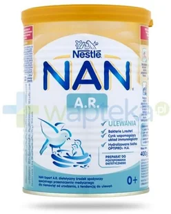 NESTLE NAN EXPERT AR DLA NIEMOWLĄT Z TENDENCJĄ DO ULEWAŃ OD URODZENIA 400G - Mleko modyfikowane - miniaturka - grafika 3