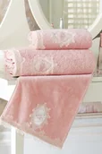 Ręczniki - Soft Cotton Ręcznik DESTAN 50x100cm z koronką Fioletowy / Lila 80774R - miniaturka - grafika 1