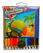 Przybory szkolne - St. Majewski Kredki ołówkowe Bambino 12 kolorów w oprawie drewnianiej - miniaturka - grafika 1