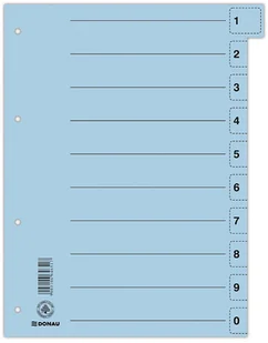Donau Przekładka karton, A4, 235x300mm, 0-9, 1 karta z perforacją, niebieska 8611001-10 - Pudła i kartony archiwizacyjne - miniaturka - grafika 3