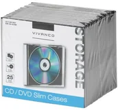 Pudełka i akcesoria na płyty CD - Vivanco CD/DVD Slim Case, czarny 4008928316988 - miniaturka - grafika 1