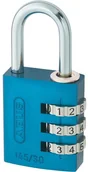 Kłódki - Abus Kłódka z zamkiem szyfrowym ABVS46614 aluminiowa 31 5x65x15 5 mm niebieska - miniaturka - grafika 1
