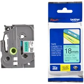 Akcesoria do kas i terminali - Brother Taśma 18mm BLACK ON GREEN - miniaturka - grafika 1