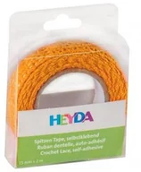 Zabawki kreatywne - Heyda Tasiemka tekstylna z klejem Koronka pomarańczowa - miniaturka - grafika 1