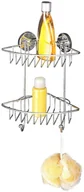 Koszyki łazienkowe - Wenko narożna półka łazienkowa BARI, Vacuum-Loc, 2 poziomy - stal chromowana 208 (20888100 6J2) - miniaturka - grafika 1