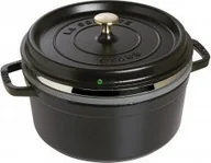 Brytfanny - Staub Brytfanna okrągła z Parowcem Cocotte Czarna 26 cm 40510-606-0 - miniaturka - grafika 1