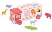 Samochody i pojazdy dla dzieci - Bigjigs Toys Ciężarówka z Sorterem Safari Ltd - miniaturka - grafika 1