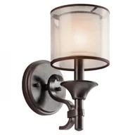Lampy ścienne - Elstead Lighting Kinkiet LAMPA ścienna KL/LACEY1 MB KICHLER metalowa OPRAWA abażurowa brą - miniaturka - grafika 1