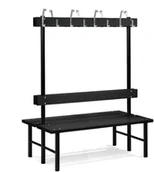 Meble do szkół i przedszkoli - AJ Podwójna ławka szatniowa z czarnego laminatu o długości: 1500mm 237042 - miniaturka - grafika 1