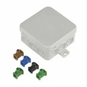 Gniazdka elektryczne - REV Ritter GmbH PUSZKA NATYNKOWA 75 X 75 X 37 MM, SZARA ZE ZŁĄCZKAMI - miniaturka - grafika 1